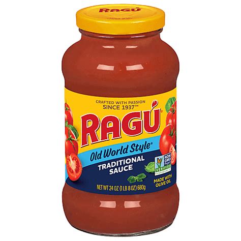 Ragu Sauce Traditional Old World Style 24 Oz Tomato And Basil Big