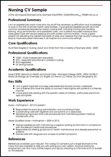 Curriculum Vitae Format Pdf For Nurses 7 Nursing Curriculum Vitae