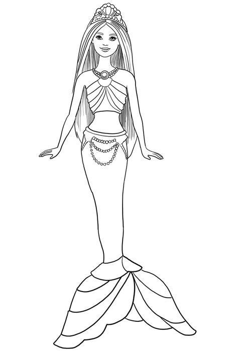 Mermaid Barbie Coloring Page In 2020 Mermaid