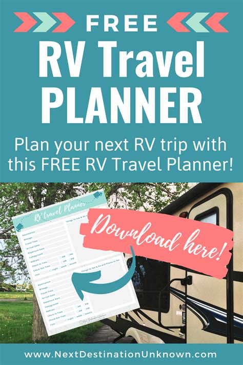 Free Rv Travel Planner Next Destination Unknown Rv Travel Rv Trips