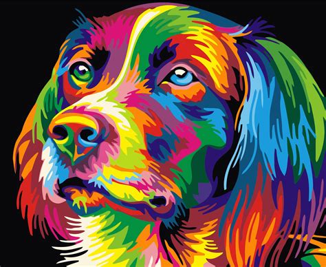 Love The Vibrance Of This Dog Paint By Numbers Kit Is Found On Amazon