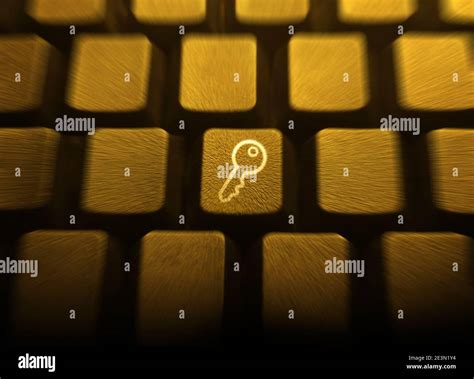Key On A Golden Keyboard With Zoom Effect Key To Success Success