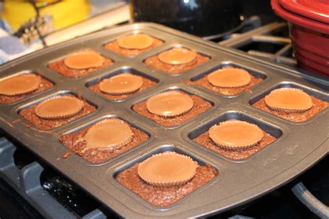 Brownies With Reese S Peanut Butter Cup Using The Pampered Chef Brownie Pan