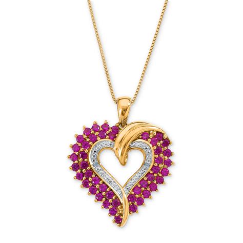 Heart Shaped Lab Created Ruby Diamond Pendant Stay Classic At Sears