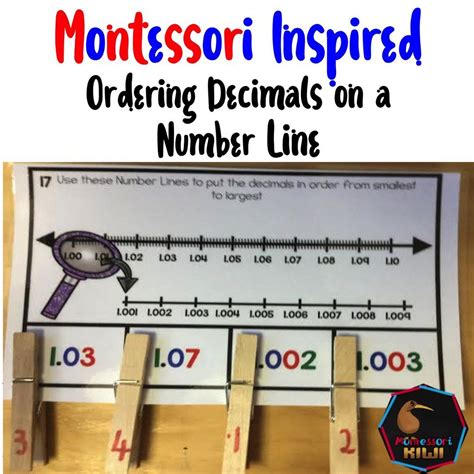 Ordering Decimals On A Number Line Clip And Flip Montessori Elementary