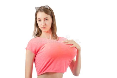 Mädchen Mit Den Großen Brüsten Stockbild Bild von nahaufnahme