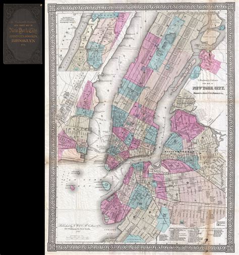 G Woolworth Coltons New Map Of New York City Brooklyn Jersey City