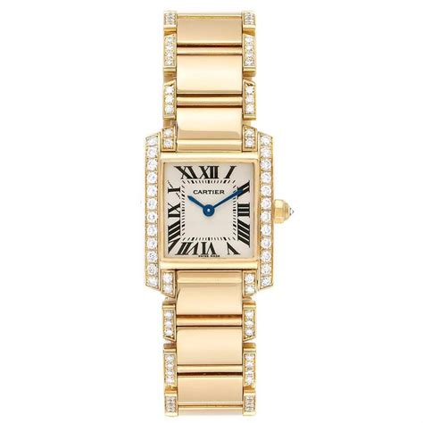 Cartier Tank Francaise 18 Karat Yellow Gold Diamond Ladies Watch
