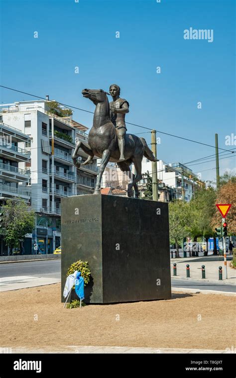 Athens Greece 26042019 Alexander The Great Statue In Athens