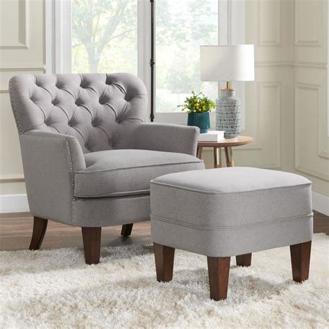 Get free shipping on qualified 19.5, square accent chairs or buy online pick up in store today in the furniture department. Brittany Grey Fabric Accent Chair with Ottoman | Costco UK ...