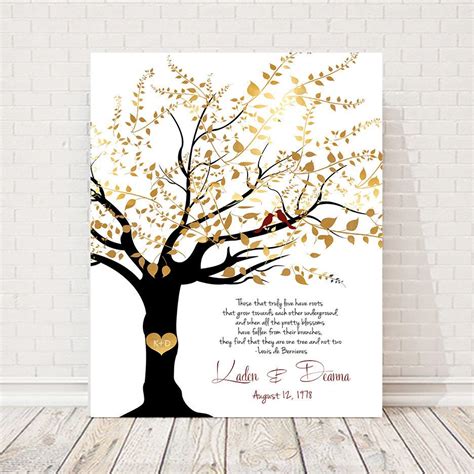 Check out our second marriage gift selection for the very best in unique or custom, handmade pieces from our gifts for the couple shops. 50th anniversary gift for parents family tree art 50year ...