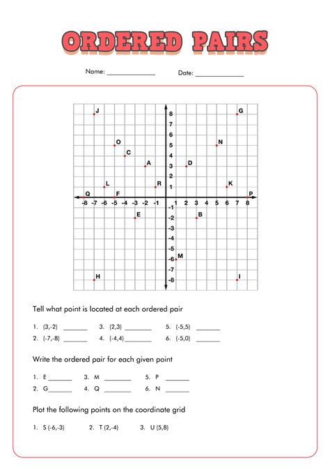 Distance On The Coordinate Plane Worksheet