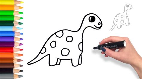 It's a massive drawing library! Learn How to Draw a Dinosaur | Teach Drawing for Kids and ...