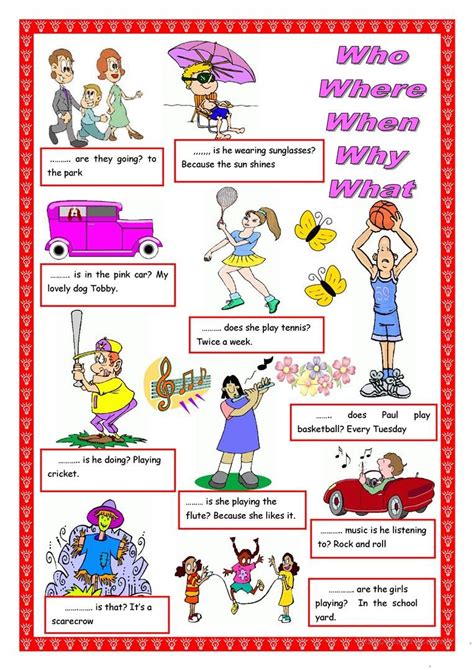 Who Where When Why What Worksheet Free Esl Printable Worksheets