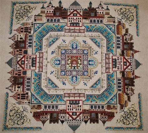 Cross stitch patterns, cross stitch kits and accessories. Chatelaine Designs - Medieval Town Mandala | Cross stitch ...
