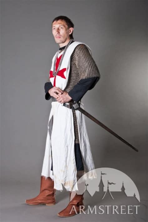 Knight Crusader Templar Medieval Tabard With Cross Sca Etsy