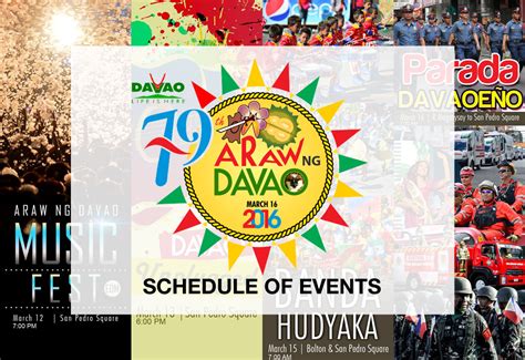 Araw Ng Davao 2016 Schedule Of Events And Activities Davaobase