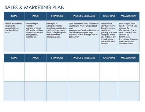 Free Sales Plan Templates Smartsheet Marketing Plan Template