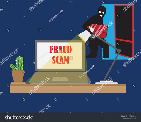 Phishing Scam Hacker Attack On Laptop Stock Vector Royalty Free