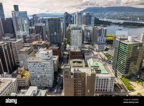 Downtown Vancouver British Columbia Aerial Skyscrapers Vancouver Canada