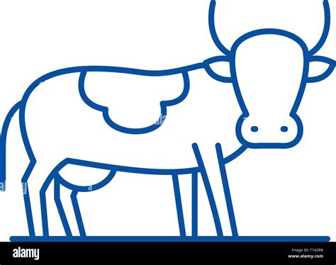 Bull Line Icon Concept Bull Flat Vector Symbol Sign Outline