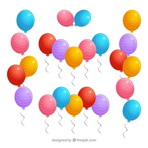 Free Vector Colorful Balloons Bunch Collection In Realistic Style