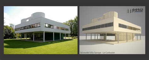 Redrawing Villa Savoye Karya Le Corbusier Rumah Garis