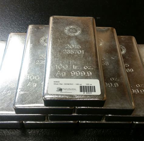 Generic 100 Oz 999 Fine Silver Bar Sku 60400