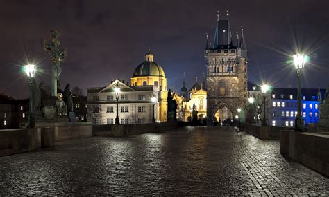 National Museum Prague Czech Republic Houses Monuments Night