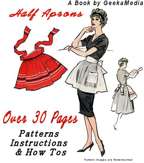 Retro Antique 1940s Half Apron Sewing Patterns Book In Hd Pdf By