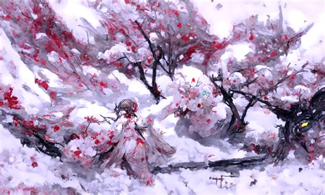 Artstation Cherry Blossom With Snow