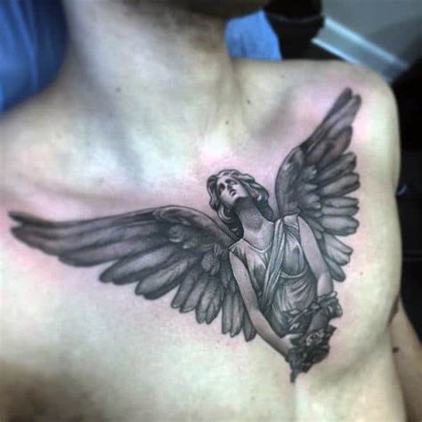 Cool Angel Chest Tattoo Body Tattoo Art