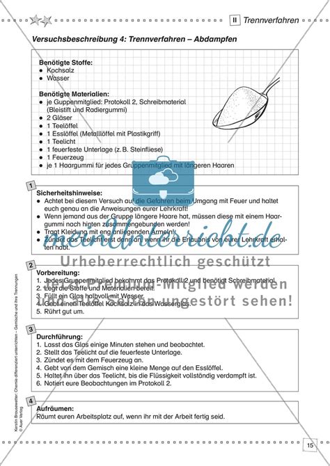 Gemische Und Ihre Trennungen Meinunterricht