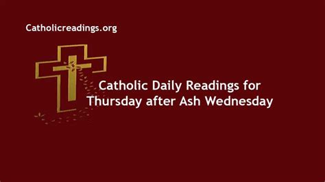 Thursday After Ash Wednesday Homily