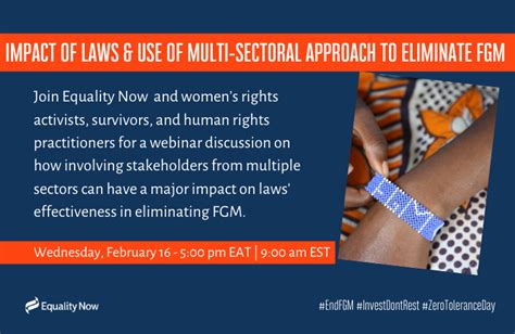 the impact of laws and the use of multi sectoral approach msa to eliminate fgm equality now