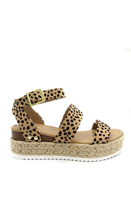 Looking for something stylish and cute? Two Strap Espadrille Platform Flat Sandals with Ankle ...