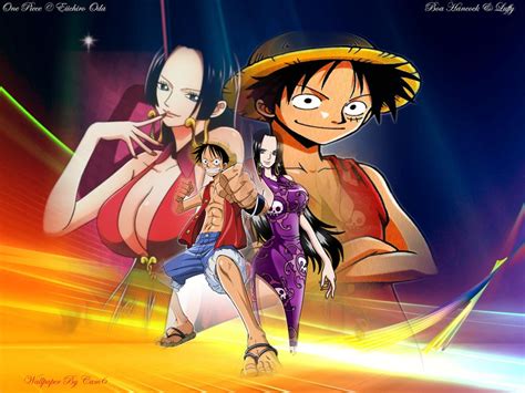 Download Wallpaper Luffy And Hancock Hd