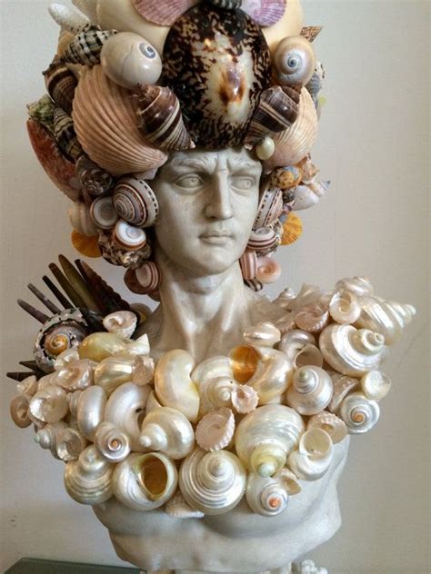 Amazing Statue Head Bust Covered In Seashells By Shopfinca On Etsy Shell Art Shell Sculpture