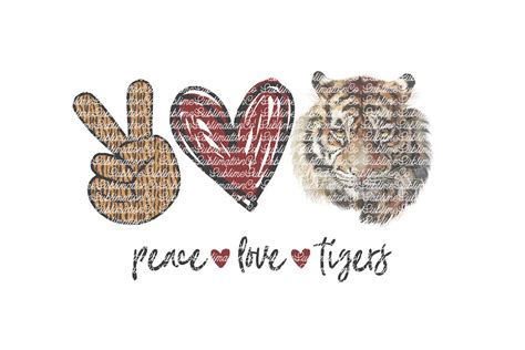 Peace Love Tigers Sublimation Design Tigers Clipart Tigers Etsy