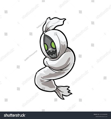 Cartun Vektor Hantu Indonesia Bernama Pocong: เวกเตอร์สต็อก (ปลอดค่า