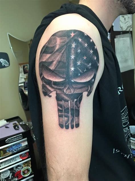 Punisher American Flag Tattoo Orangeaestheticartdrawing