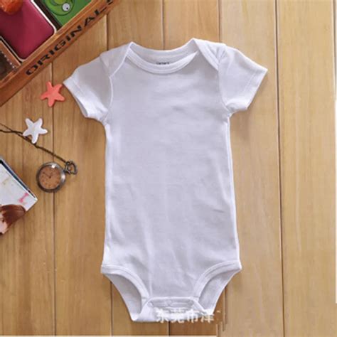 Wholesale Solid Color White Baby Bodysuit Short Sleeve Newborn Baby
