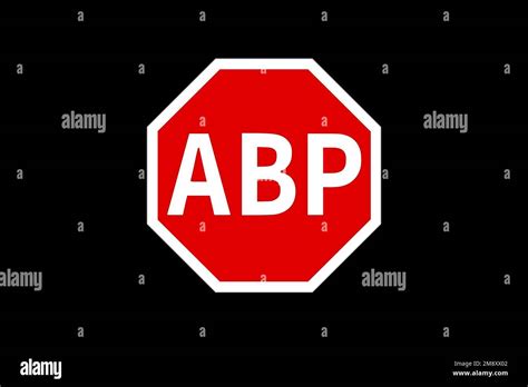 Adblock Plus Logo Black Background Stock Photo Alamy