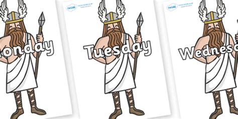Free Days Of The Week On Viking Gods Teacher Made