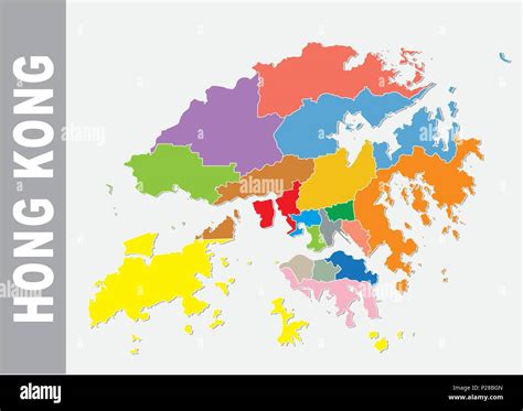 Colorido Administrativos Y Políticos De Hong Kong Mapa De Vectores