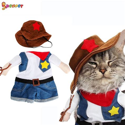 Spencer Halloween Funny Pet Clothes Cowboy Dog Cat Costumes Outfit