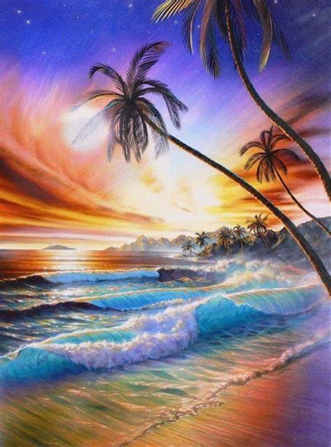 Beach art scenery wallpaper art wallpaper minimalist wallpaper nature wallpaper beach scene images beach sunset, vector material, sunset, dusk png transparent clipart image and psd file for free blue sunset painting on the sea diamond painting can be purchased for $9.99 and free. 15 Beautiful Nature Paintings