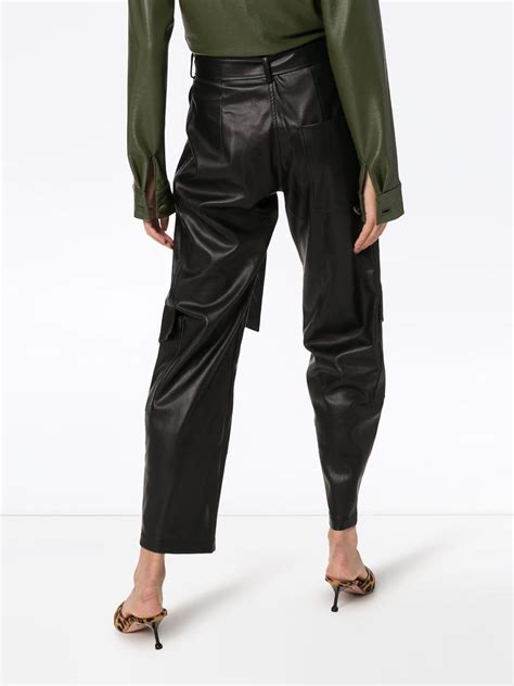 Low Classic Faux Leather Cargo Trousers In Black Lyst