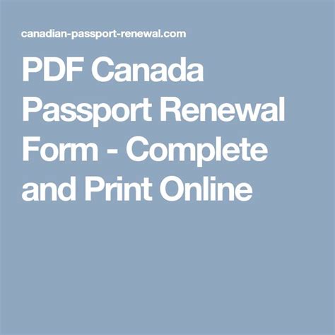 Pdf Canada Passport Renewal Form Complete And Print Online Canadian