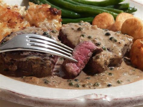 This is perfect to serve italian style this goes good with some mashed potatoes with butter and green beans with lemon squeezed on top. Beef Tenderloin Filets with a Green Peppercorn Sauce